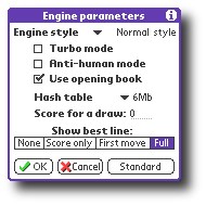 Click to enlarge Engine parameters